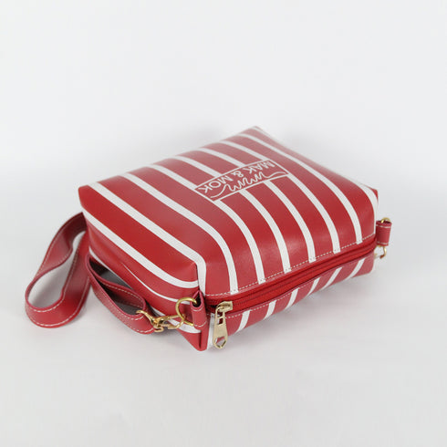 Girls Carry Crossbody Stripe Bags Red